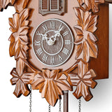 TIMEGEAR Cuckoo Clock with Night Mode, Hand Carved Decorations and Swinging Pendulum (Brown) TIMEGEAR