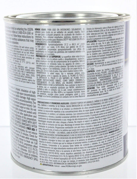 DEFT/PPG ARCHITECTURAL FIN DFT015/04 1 qt Deft DFT015 Clear Lacquer Sanding Nitrocellulose Interior Wood Sealer, No Size, No Color DEFT