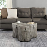 FirsTime & Co.® Gray Arbor Log Table, American Crafted, Weathered Gray, 15 x 14 x 17,Grey FirsTime