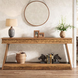 Tribesigns 70.87-Inch Console Tables for Entyrway, Extra Long Entryway Table with Storage, Narrow Sofa Table Behind Couch, 2-Tier Farmhouse Entry Table for Hallway, Living Room, Entrance, Rustic Brown Tribesigns