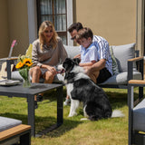 Sundale Outdoor Aluminum Patio Furniture Set, 4 Piece Modern Outdoor Furniture with 6 inch Cushion, Metal Patio Sectional Conversation Sets for Deck, Backyard, Porch (Grey) Sundale Outdoor