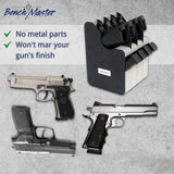 BenchMaster Vertical Pistol Rack, Handgun Safe Storage, Holds 2 to 12 Pistols, Secure Gun Holder Organizer, Kydex and High-Density Foam, No Metal, Lightweight, Sturdy, No Flex, Made in USA BenchMaster