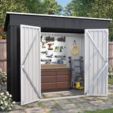 VONZOY 8x4 FT Outdoor Storage Shed,Metal Shed Garden Shed with Lockable Door for Bike, Garbage Can,Tool Shed for Backyard,Patio,Lawn(Grey) VONZOY