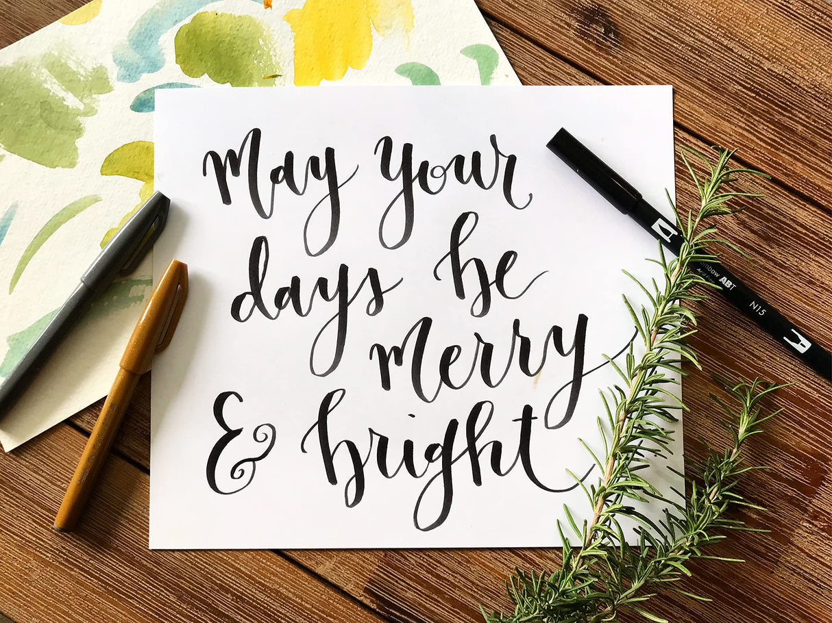 Wildflower Art Studio Brush Lettering Calligraphy Kit • Award-Winning Starter Set for Beginners • Includes Instruction Book, Tracing Pad & Supplies • Gift Set - Kids, Teens, Adults Wildflower Art Studio