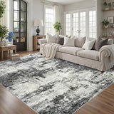 8x10 Area Rugs for Living Room: Abstract Washable Rug with Anti-Slip Backing Non-Shedding Stain-Resistant Soft Modern Large Carpet for Bedroom Dining Room Farmhouse Nursery Home Office Black Tosuoka