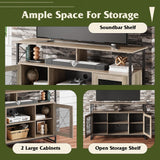 WLIVE TV Stand 55 inch TV, Tall Entertainment Center with Storage, Farmhouse Industrial TV Console for Bedroom Living Room, Greige WLIVE