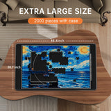 Lwoeo Jigsaw Puzzle Mat Roll Up, Black 48.4” x 30.7” Smooth Top Saver Pad Up to 2000 Pieces，Large Puzzle Matt Rollup with 6 Sorting Trays & 1 Storage Bag for Sorting Table, Board, Frame Puzzle Mats Lwoeo