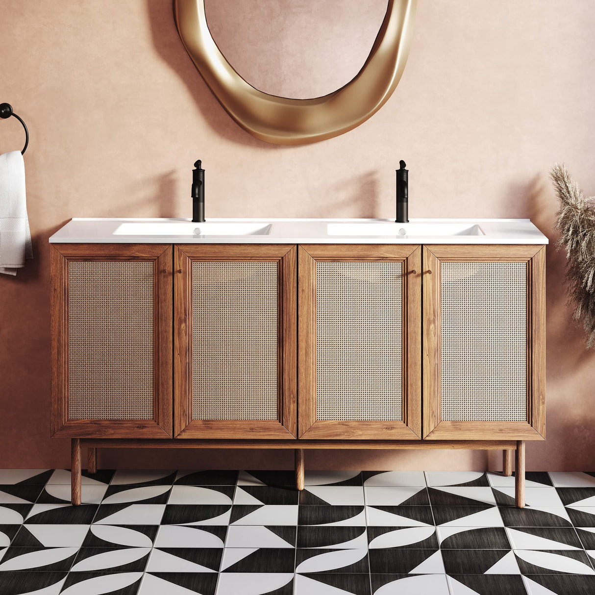 Swiss Madison SM-BV666-C Classe 60" Double Free Standing Vanity Cabinet Only - Less Vanity Top - Oak Swiss Madison