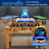 SereneLife Trampoline Ping Pong Table - Heavy Duty Powder Coated Steel Frame and Connectors - Full Size 94" - Hand Pong Game Table with Paddles, Small, Large Balls - Indoor/Outdoor, Beach, Game Room SereneLife