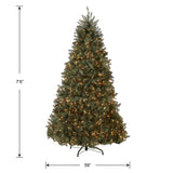 National Tree Company Pre-Lit Artificial Full Christmas Tree, Blue, Dunhill Fir, White Lights, Includes Stand, 7.5 Feet National Tree Company