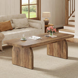 Tribesigns Coffee Table for Living Room, 47-Inch Farmhouse Rectangule Center Table with Rounded Corners, Mid-Century Modern Low Large Cocktail Tea Furniture, Easy Assembly (Rustic Brown) Tribesigns