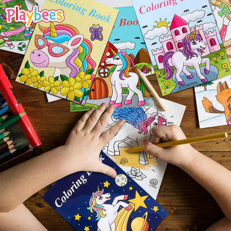 Unicorn Coloring Books - 20 Pack - Kids Princess Party Favors Boys & Girls, Educational Art Gifts, and Creative Learning Tools for Kids Ages 3-8 - 5 x 7 Inch Playbees