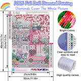 Sakura City Diamond Painting Kits for Adults, 5D Diamond Art Painting by Numbers Kits, DIY Flowers Diamond Dots Art Kits, Full Round Drill Diamond Art Kits for Adults for Home Wall Decor, 12x16 inch GUMITOON
