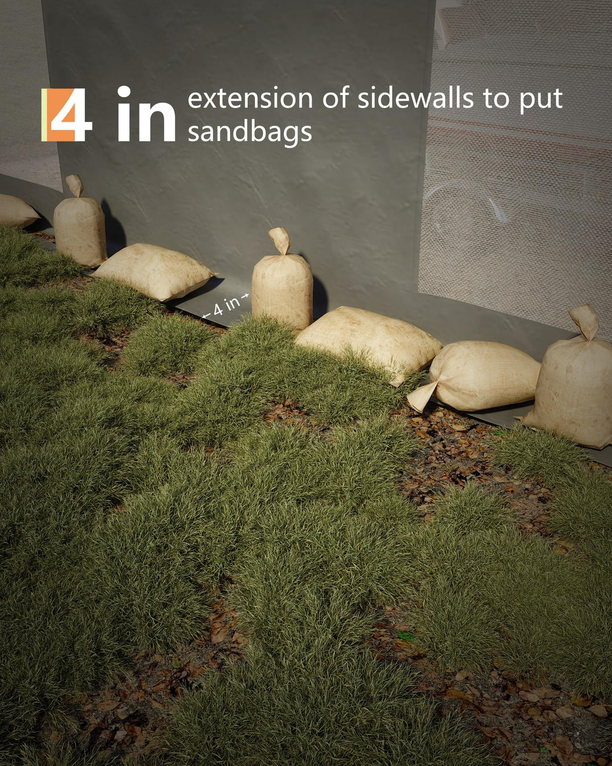 GarveeLife 13x25 Ft Carport with 10 Sandbags, Car Port with 220g PE Tarp, 2 Roll-Up Doors, and 4 Windows, for Full-Size Pickups, Bass Boats, Tractors, and SUVs, Gray GarveeLife