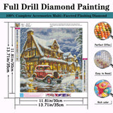 Christmas Truck Diamond Painting Kits for Adults Beginners,DIY Winter House Car Diamond Art,5D Full Round Drill Diamond Dot Gem Art Kits, Home Wall Decor 14x14 Inch AREOPNMG