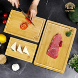 Cosy Family Wood Cutting Boards for Kitchen - XL - Bamboo Cutting Boards with Juice Groove, Serving Board Set, Thick Chopping Board for Meat, Veggies, Easy to clean Cosy Family