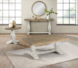 Napa Solid Wood Farmhouse Rustic Reclaimed Natural and White Stain Round End Side Accent Living Room Table, Nightstand Bedside 26" W x 26" D x 25" H Martin Svensson Home