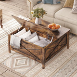 Mauqvit Lift Top Coffee Table，Square Center Table with Hidden Storage Compartment, Farmhouse Wood Coffee Table for Living Room，Bedroom, Home Office Maupvit