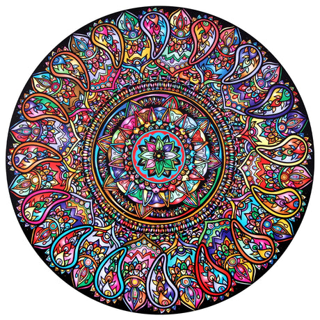 Bgraamiens Puzzle-Mandala Petals-1000 Pieces Round Puzzle Color Challenge Jigsaw Puzzles for Adults and Kids(Mandala Petals) Bgraamiens