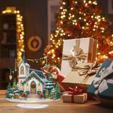 JJFox DIY Tabletop Diamond Art Painting Kit，Special Shaped Rhinestone Desk Placement Ornament，Home Stand Up Gem Painting Craft Kit，Gift,Double Sided. (Christmas House-2) JJFox