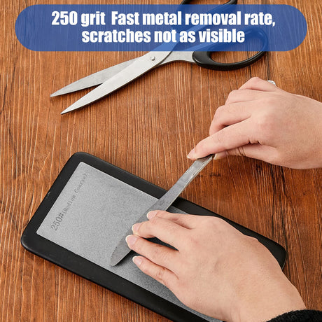 3 Pieces Diamond Sharpening Stone Diamond Knife Sharpener Plate Honing Whetstone for Kitchen Sharpening Dull, Blunt or Tired Edges (250/600/ 1200 Grit) Zhehao