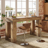 Tribesigns 63-Inch Counter Height Bar Table, High Top Pub Table with Sturdy Rectangular Base, for Home Living Room Coffee Kitchen Restaurant, Dining Room, Rustic Brown Tribesigns
