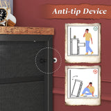 Romorgniz 55" Dresser for Bedroom with 12 Fabric Drawers, Entertainment Center for 60 inch TV Dressers & Chests of Drawers Large Organizer, Living Room, Metal Frame, Wood Top, Rustic Brown Romorgniz