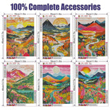 ARPADAMO 6 pack Diamond art Kits for Adults,5D Mountain Flower Diamond Painting DIY Diamond Art landscape Diamond Painting for Adult,Round Full Drill Diamonds, Diamond Art Kit for Home Decor-12x16inch ARPADAMO