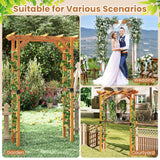 Moccha Flat-top Wooden Garden Arch - 7 FT Outdoor Arbor Trellis for Climbing Plants, Roses, Vines, Outside Pergola Planter, Garden Arbor for Lawn Backyard Wedding Ceremony Bridal Party LDAILY