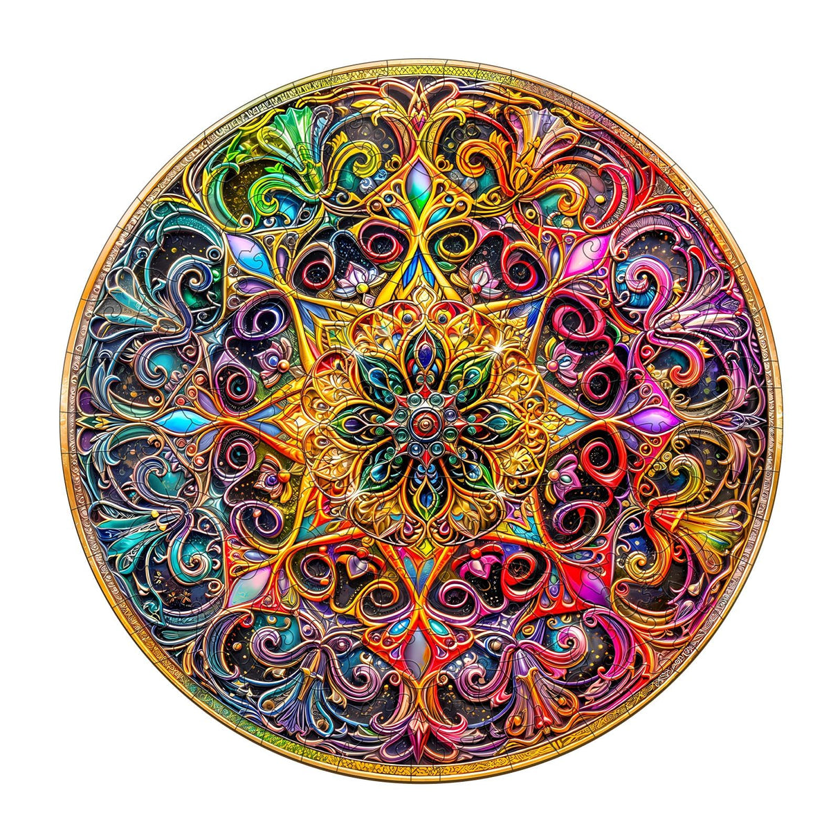 Wooden Puzzles for Adults - Mandala Wooden Puzzle, Unique Dreamland Wooden Jigsaw Puzzles for Adults, Wood Puzzles Adult, Perfect for Birthday Gift, Family Puzzles, Royal Size 600 Piece 17.3 x 17.3in Pijesaksa
