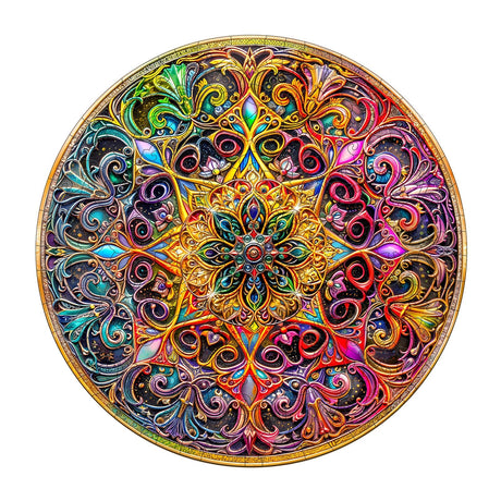 Wooden Puzzles for Adults - Mandala Wooden Puzzle, Unique Dreamland Wooden Jigsaw Puzzles for Adults, Wood Puzzles Adult, Perfect for Birthday Gift, Family Puzzles, Royal Size 600 Piece 17.3 x 17.3in Pijesaksa