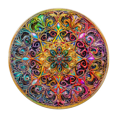 Wooden Puzzles for Adults - Mandala Wooden Puzzle, Unique Dreamland Wooden Jigsaw Puzzles for Adults, Wood Puzzles Adult, Perfect for Birthday Gift, Family Puzzles, Royal Size 600 Piece 17.3 x 17.3in
