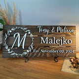 Personalized Wooden Monogram Family Sign with Couples Names, Custom Name Sign, Unique Wedding Gift for Couples, Rustic Established Date Plaque, Anniversary Gifts for Wife or Husband Gifts aydan's unique finds