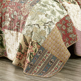 Chezmoi Collection Delaney 3-Piece Floral Patchwork Pre-Washed 100% Cotton Quilt Set, King Chezmoi Collection