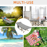 Fragess Portable Camping Cot, 600LBS Max Load, Extra Wide with Thick Mattress, Folding Cot for Outdoor Camping/Office, Home Nap (Grey) Fragess