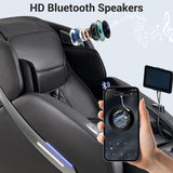 MYNTA Massage Chair Full Body, Zero-Gravity SL-Track Shiatsu Massage Chair Recliner with Lumbar and Calf Heating, Thai Stretch (Mc1612-Black) MYNTA