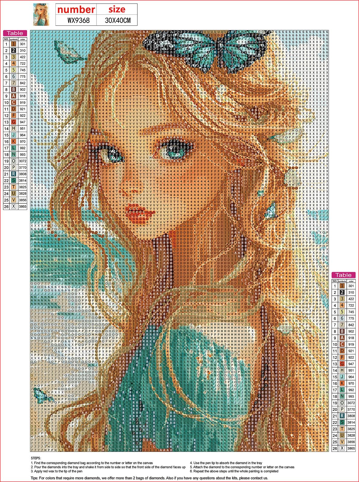 MXJSUA 5D Fairy Diamond Painting Kits, DIY Embroidery Diamond Art Painting Full Kit, Diamond Painting Kits Cross Stitch Painting for Adults Beginners 12x16 Inch MXJSUA