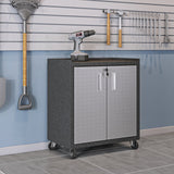 Manhattan Comfort Fortress Rolling 2 Door Garage Storage Cabinet, Black/Gray Manhattan Comfort