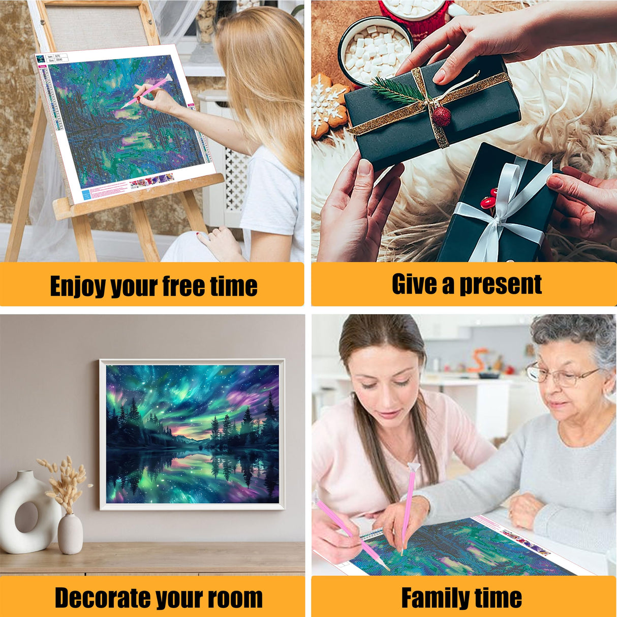 Aurora Diamond Painting for Adults-Diamond Art,Aurora 5D Diamond Painting Kits for Adult,Starry Sky Gem Art for Adults and Crafts Home Decor 12x16inch Hutarosl