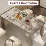 Garvee Wood Farmhouse Dining Table for 4-6, Heavy Duty Large Kitchen Table, 63 Inches Long Rectangular Dining Room Tables with Strong Legs, 1.18" Thickness Tabletop, for Big Family, Rustic Gray Garvee