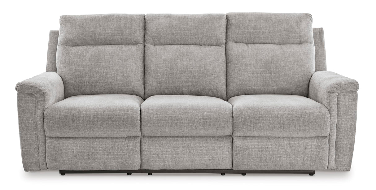 Signature Design by Ashley Barnsana Minimalist Power Reclining Sofa with USB Charging Ports, Light Gray Signature Design by Ashley