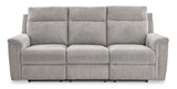 Signature Design by Ashley Barnsana Minimalist Power Reclining Sofa with USB Charging Ports, Light Gray Signature Design by Ashley