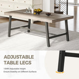 IDEALHOUSE 70 Inch Farmhouse Dining Table for 6 to 8, Large Rectangular Dinner Table for Dining Room, Home Office, Living Room, Gray IDEALHOUSE