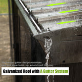 Domi 12x16FT Sunroom,Wall Mounted Gazebo Solarium with Front Door, Side Entrance, Galvanized Steel Sloping Roof, Moveable PC Screen, Outdoor Permanent Sun Room Lean to Gazebo for Deck Patio domi outdoor living