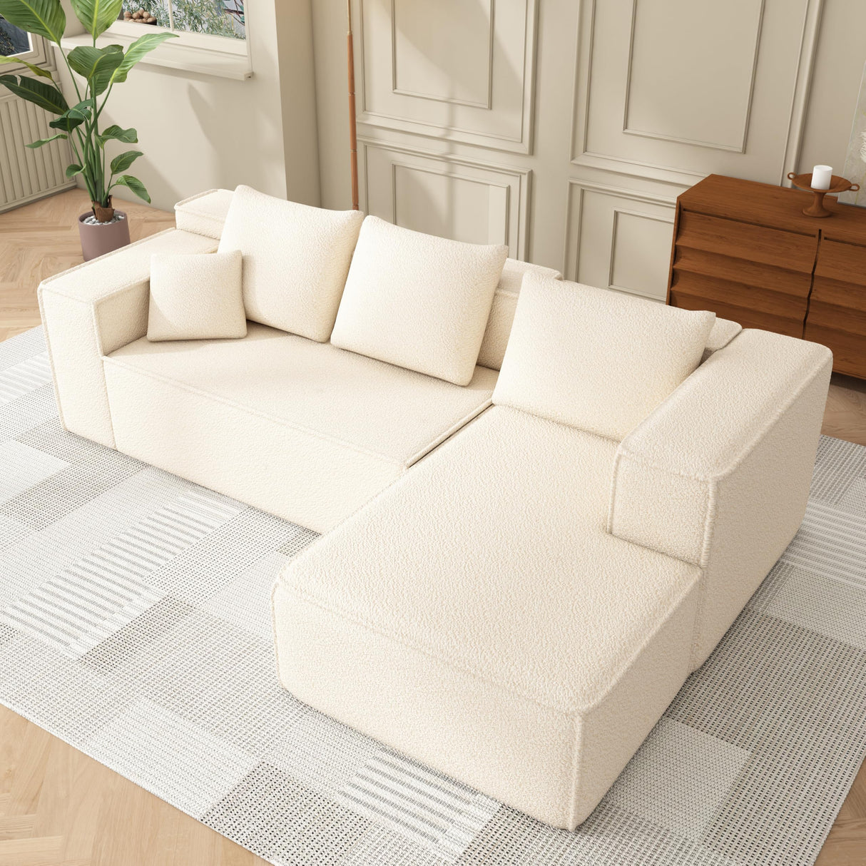 Swbvs Modular Sectional Sofa (White, 3 Seats Sofa) Swbvs