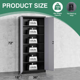 Letaya Metal Garage Storage Cabinets with Lock Door and Adjustable Shelves, Steel Tool Cabinets for Home,Office,Warehouse Organisieren (Black Grey, 72" H) Letaya