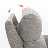 MCombo 70.8" Power Loveseat Recliner Sofa with Massage and Dual Heating, Adjustable Headrest, USB & Type C Port for Living Room, Fabric PR606M2 (Mist Grey) MCombo