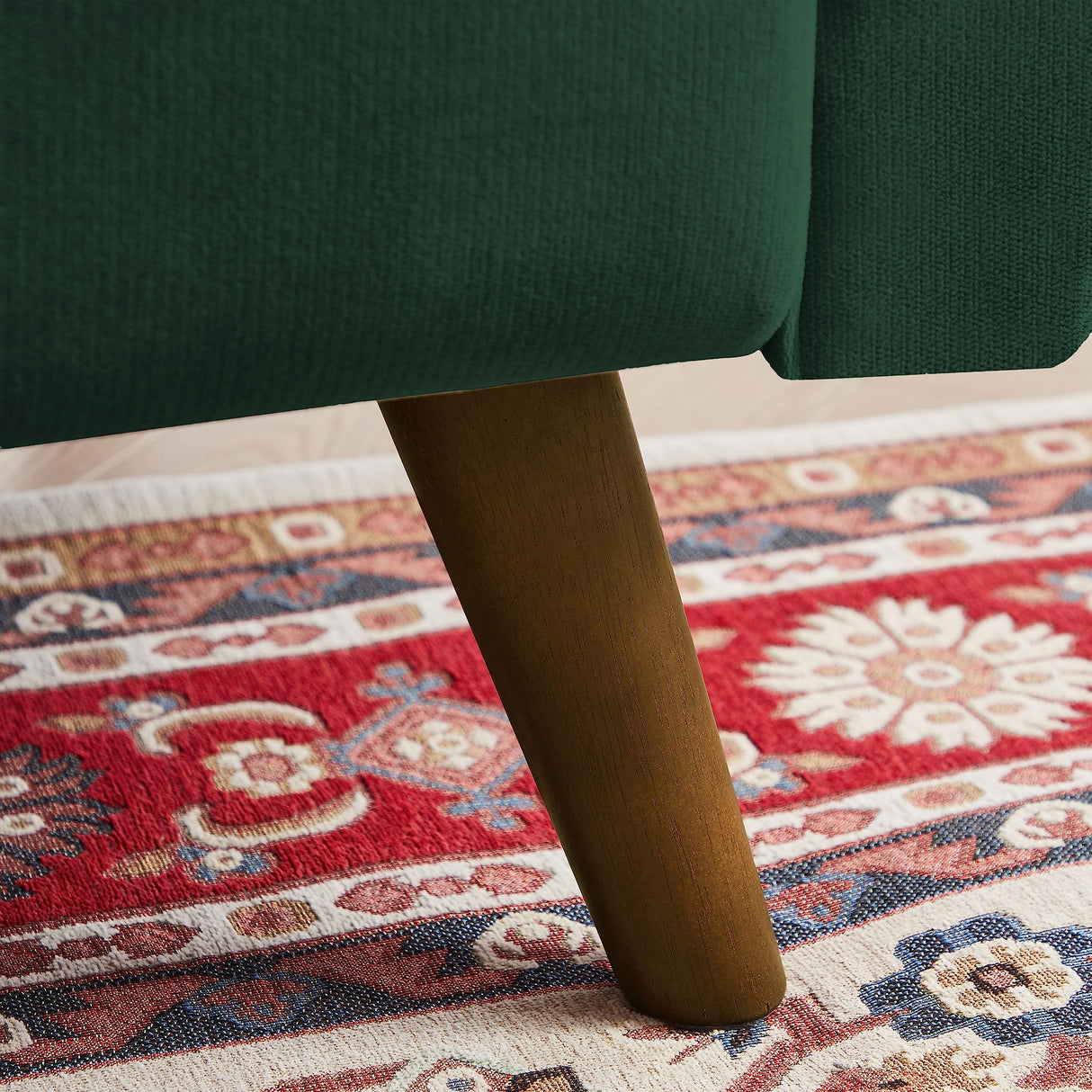 Jarenie 48" Loveseat Sofa, 2 Seater Love Seat Mid Century Modern Small Couches for Living Room Bedroom Apartment, 2 Throw Pillows and Wooden Legs, Green Jarenie