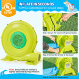 Yaheetech Inflatable Water Slide with Market Stand, Bounce House for Kids Aged 3-8 with 2 Slides for Outdoor Backyard, Splash Pool, Climbing Wall, 750W Air Blower, Ring and Ball Toss Games Yaheetech