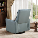 IDEALHOUSE Swivel Rocking Nursery Recliner Chair Rocker Recliner Glider Deep Seat PU Leather Sofa Chair with high Backrest for Nursery, Living Room, Bedroom & Home Movie Theater (Gray) IDEALHOUSE